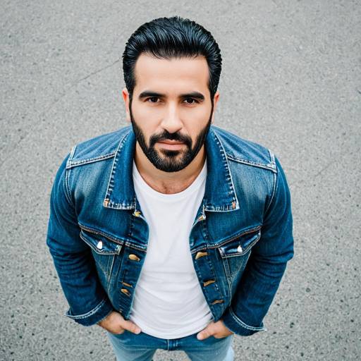 Man in Denim Jacket Looking Up
