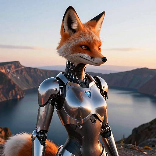 Anthropomorphic Fox Android Bust Shot