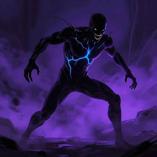 Agile Shadow Specter with Neon Veins