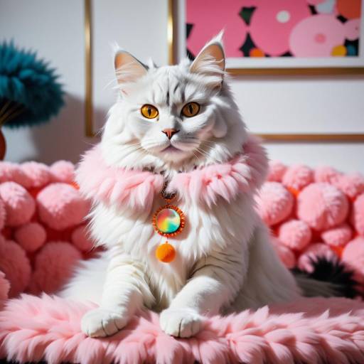 Fashionable Cat on Cozy Couch