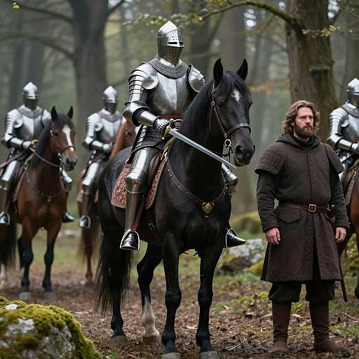 Epic Medieval Knight in Enchanted Forest