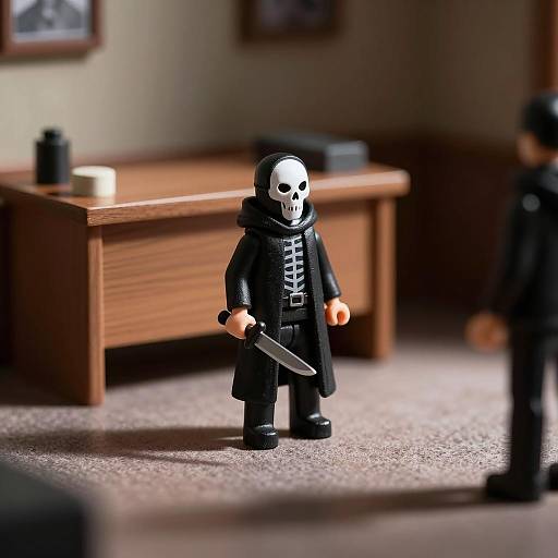 Eerie Miniature in Sunlit Room Scene