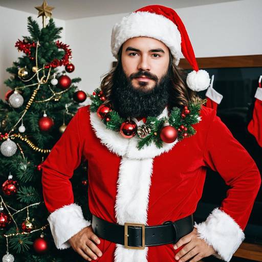 Fancy Christmas Character with Santa Hat