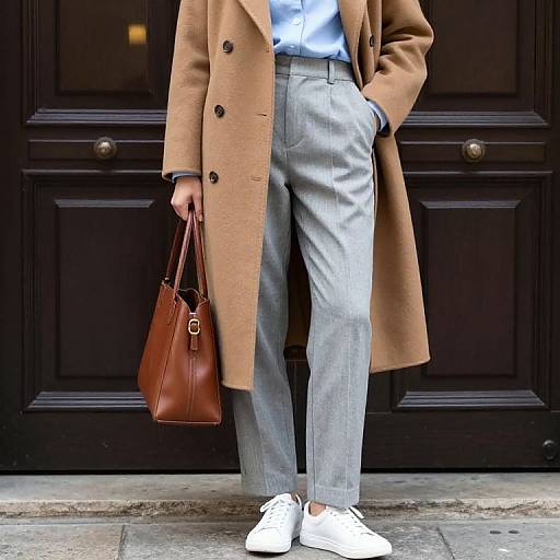 Stylish Portrait by Dark Wooden Door