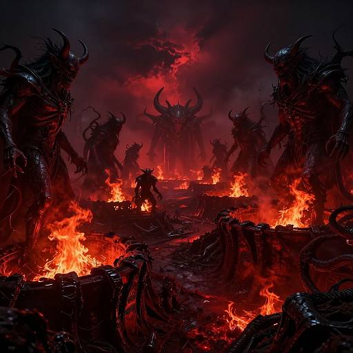 Hellscape Hyper-Realistic Nightmarish Scene