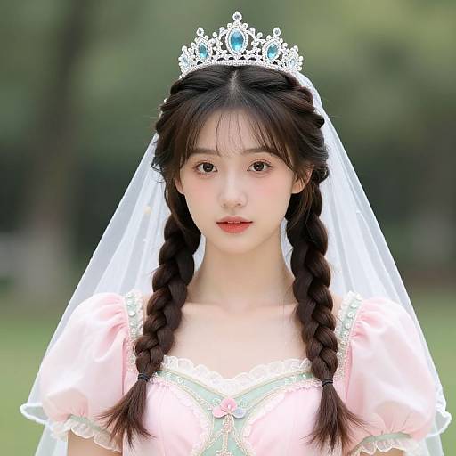 Girl with Braids and Crown