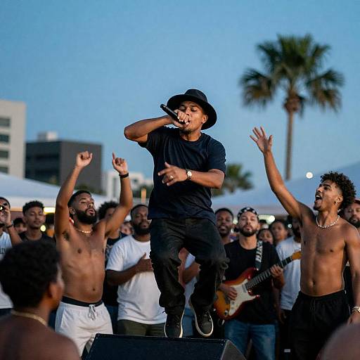 Energetic Outdoor Rap Concert
