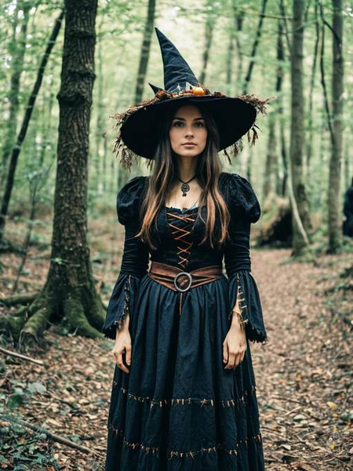 Woman in Woodland Witch Costume