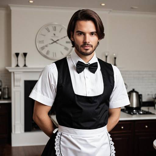 Man in French Maid Outfit Indoors