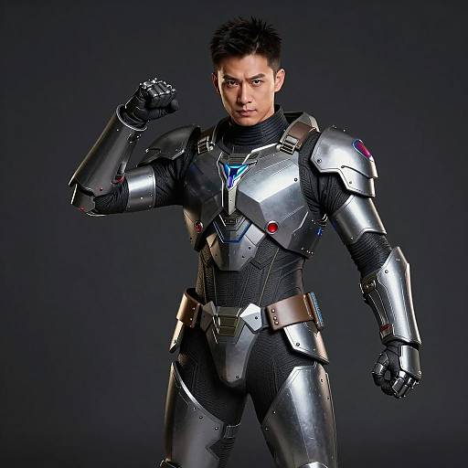 Man in Futuristic Armored Suit