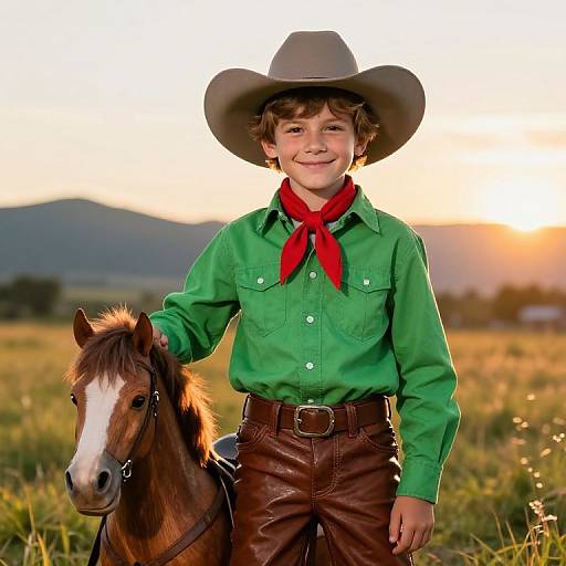 Confident Boy with Cowboy Charm
