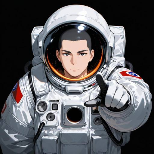 Astronaut Pointing at Spiraling Black Hole Astronaut Pointing at Spiraling Black Hole