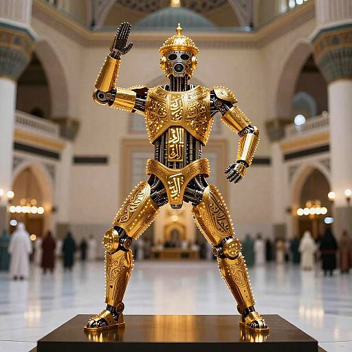 Mecca Suit with Mechanical Arabesque Design