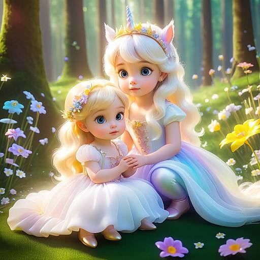 Pixar-Style Chiffon Unicorns with Elf