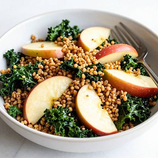 Warm Apple Kale Bulgar Wheat Salad
