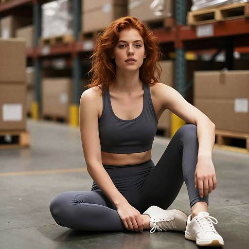 Photorealistic Woman in Warehouse