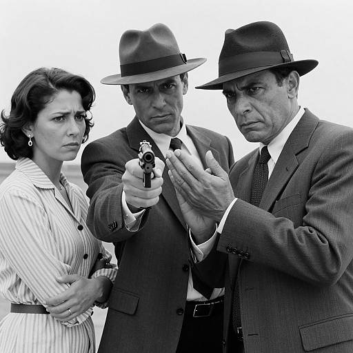 Tense Standoff in Classic Black and White