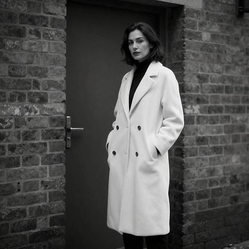 Noir Portrait: Woman in White Coat