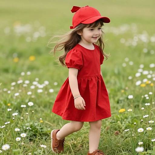 Cheerful Young Girl in Sunny Meadow