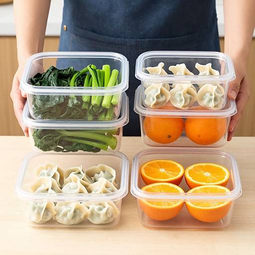 Showcase of Transparent Food Containers