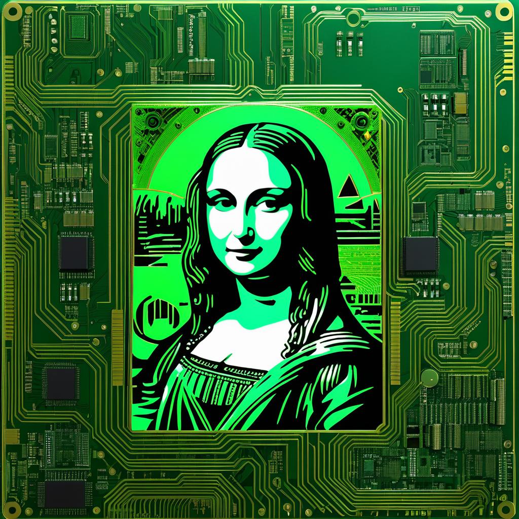 Mona Lisa Meets Circuit Board Art