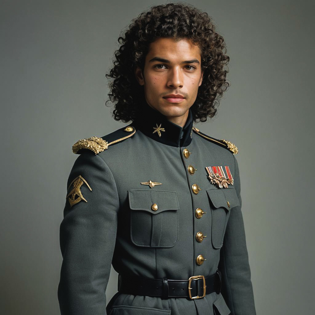 Serious Lieutenant in Army Outfit Photo Shoot