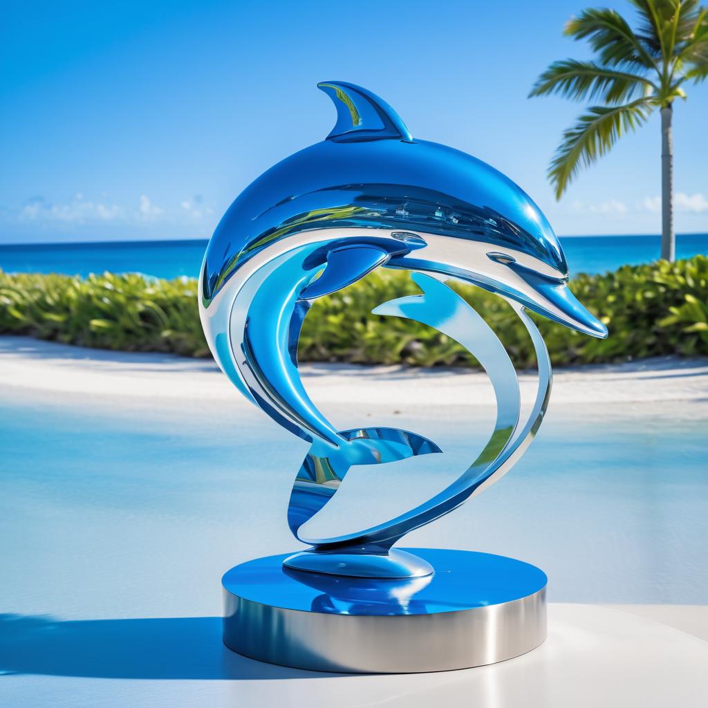 Dynamic Dolphin Sculpture in Kinetic Art