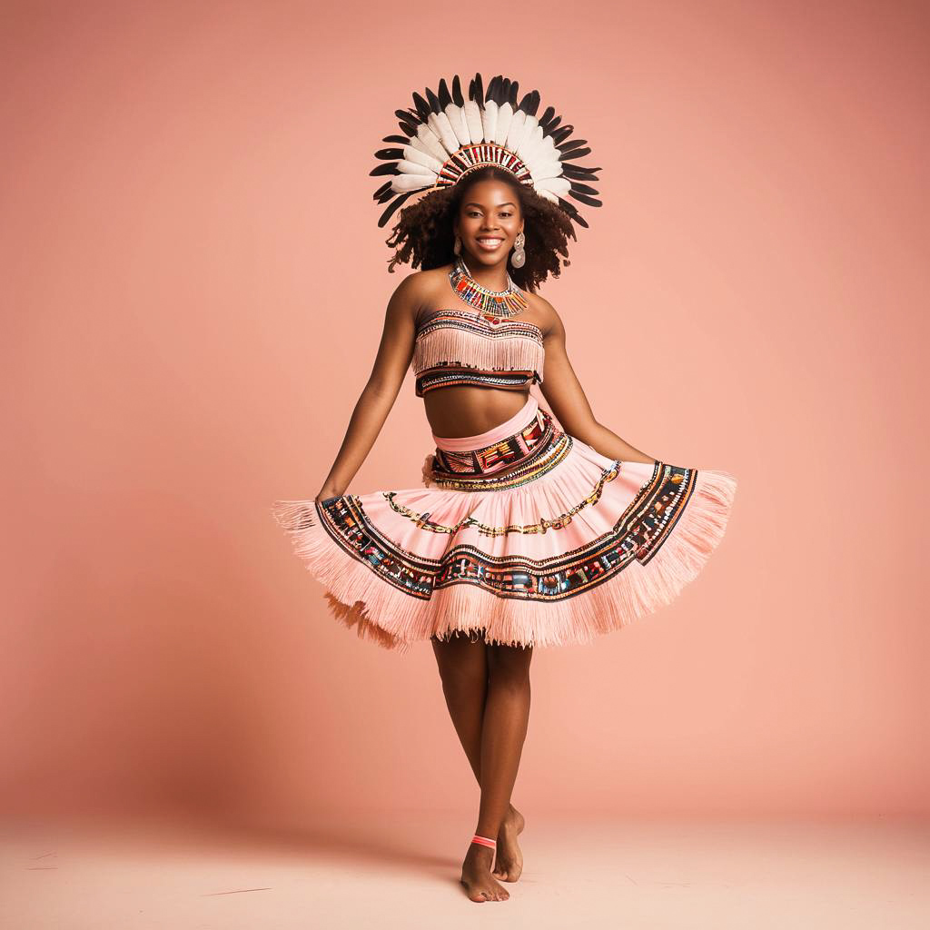 Joyful Zulu Girl in Vibrant Dress