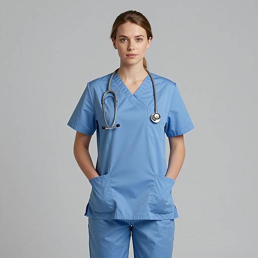 Young Woman in Doctor Scrubs Portrait