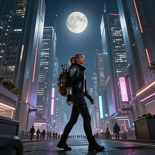 Astrolabepunk Neon City Wanderer