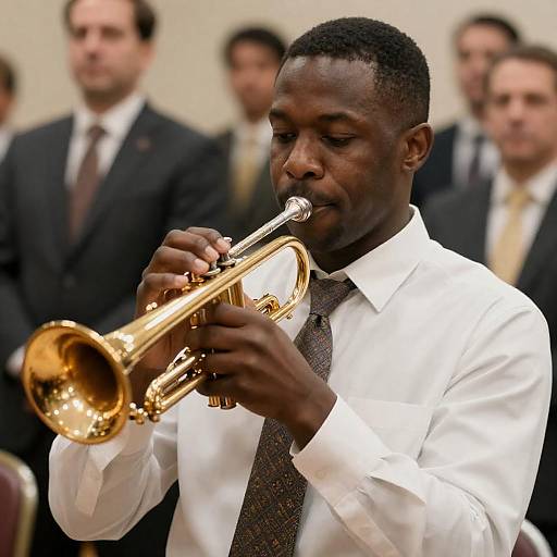 Jazz Musician Performing with Ensemble