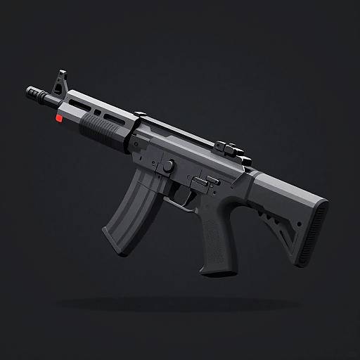 Stylized Uzi Minimalist Digital Avatar
