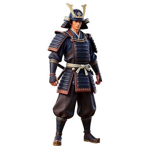 Samurai Warrior in Traditional Armor