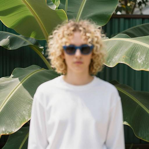 Blurry Portrait Among Lush Greenery