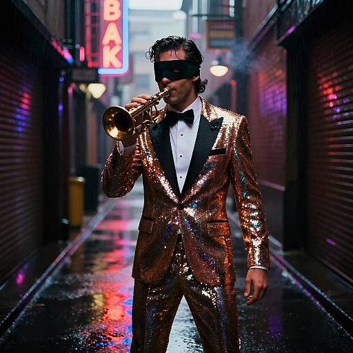 Rain-Slicked Neon Noir Jazz Singer