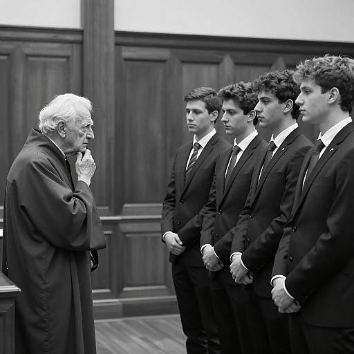 Intense Conversation in Black and White