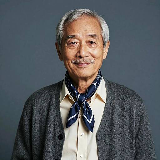 Elderly East Asian Gentleman Rembrandt Portrait