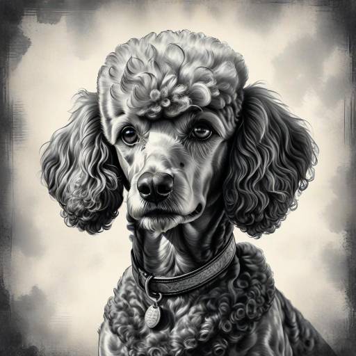 Majestic Monochrome Poodle Portrait
