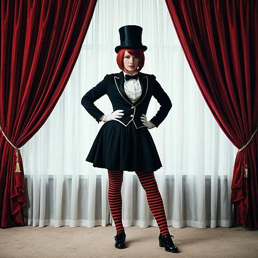 Vibrant Circus Ringleader Costume Artwork