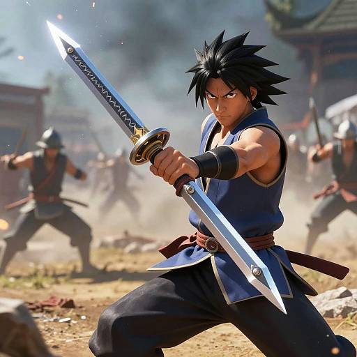 Warrior Throwing Shining Shuriken