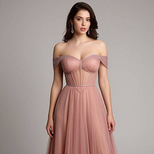 Romantic Glamour in Dusty Rose Dress