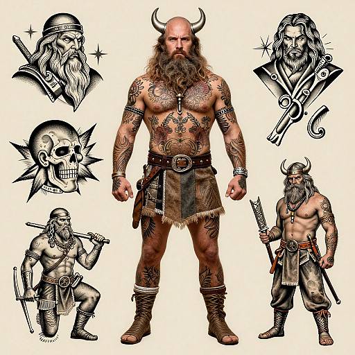 Viking Tattoo Flash and Fashionista Gentleman