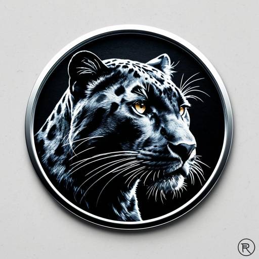 Elegant Panther Logo in Silver Circle