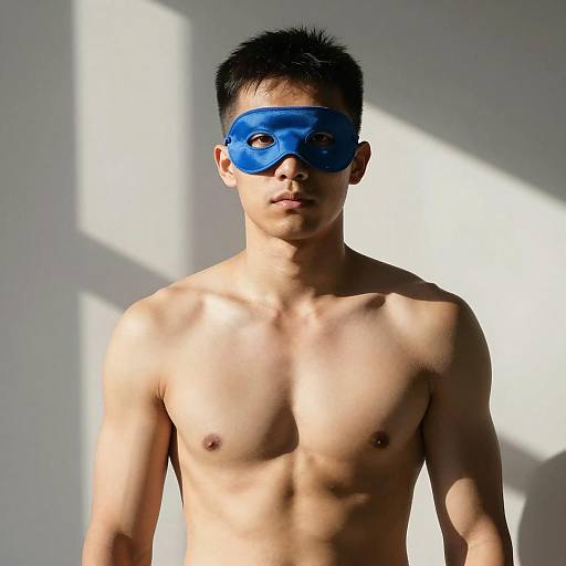 Shirtless Man in Contrasting Light and Shadow