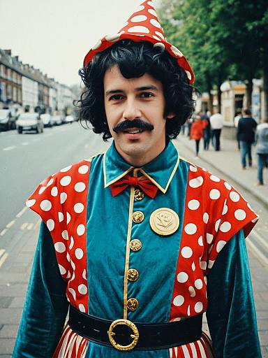 Man in Colorful Clown Costume