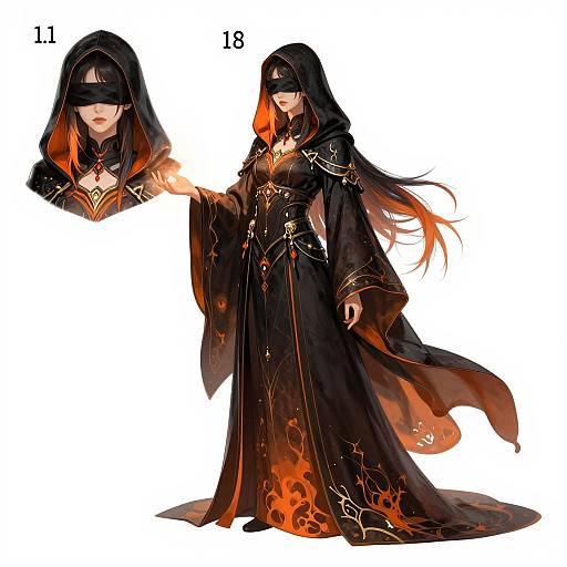 Futuristic Gothic Character Reference Sheet