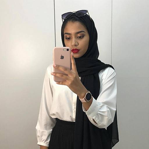 Young Woman Taking Mirror Selfie