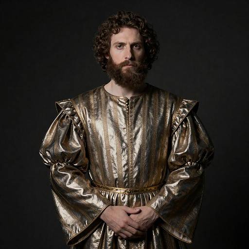 Bearded Man in Metallic Renaissance Robe