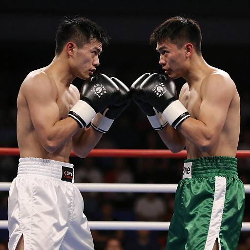 Intense Showdown in the Boxing Ring
