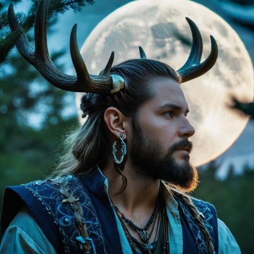 Mystical Boy in a Moonlit Forest